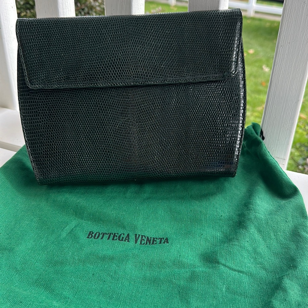 Authentic Bottega Veneta Vintage Lizard Skin Clutch